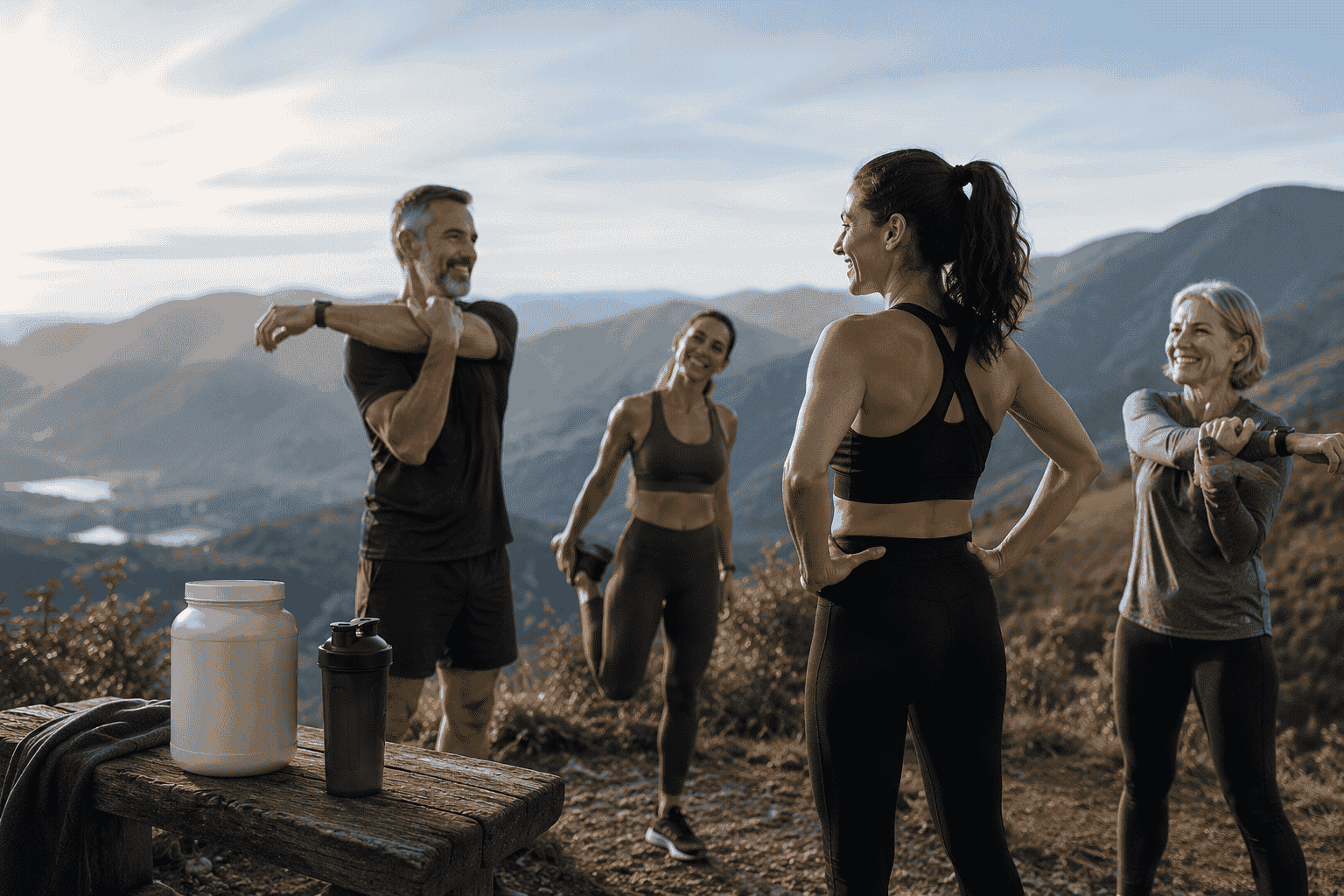Personas activas compartiendo un momento al aire libre